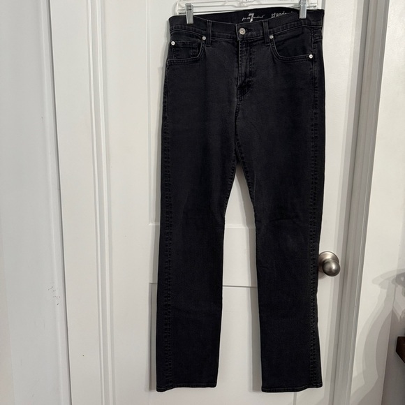 7 For All Mankind Standard Jeans Black Size 30 Straight Leg Casual Everyday - Picture 1 of 12